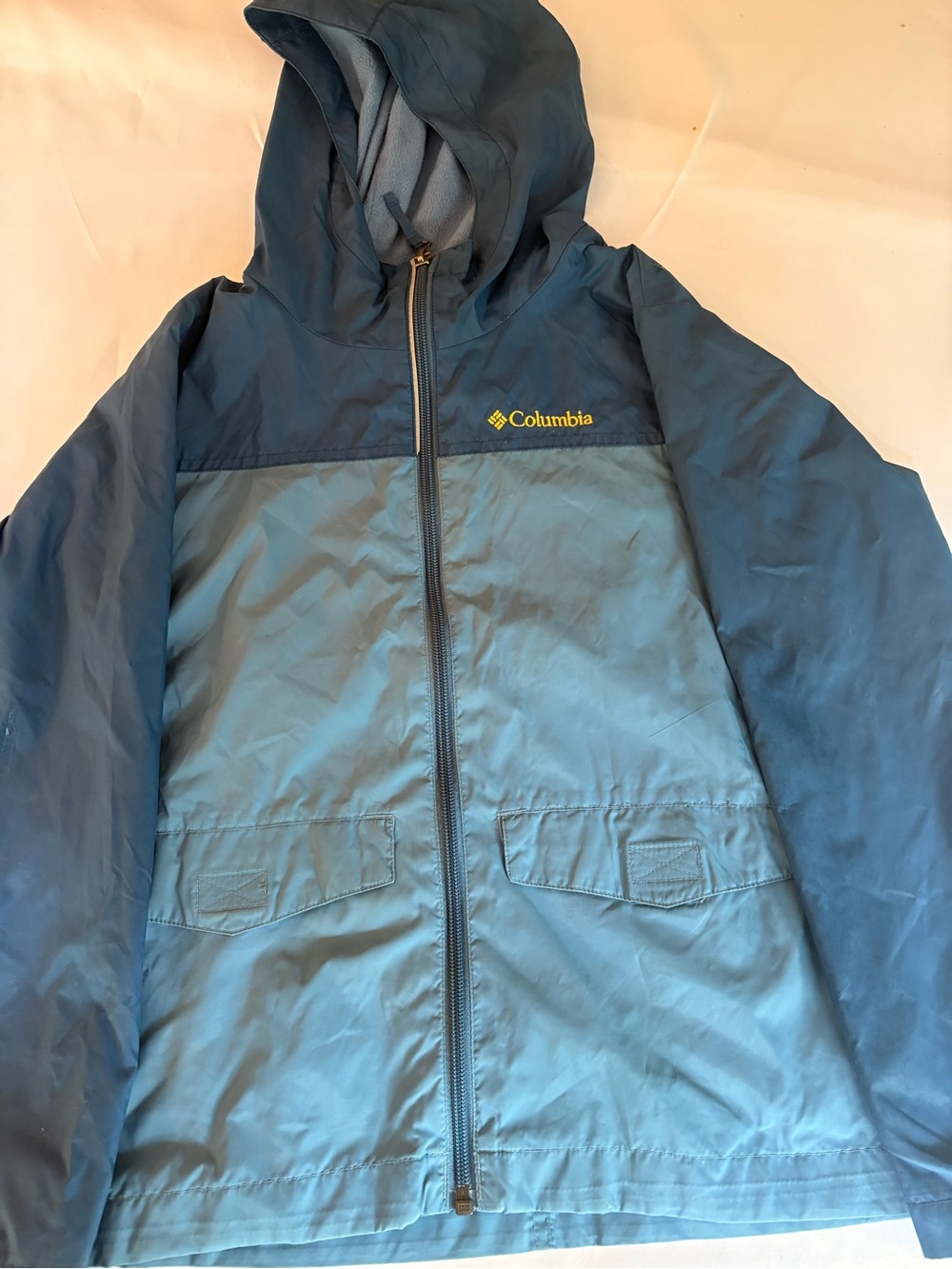 Kids Lightweight Hooded Rain Jacket - Slate Blue/Deep Navy